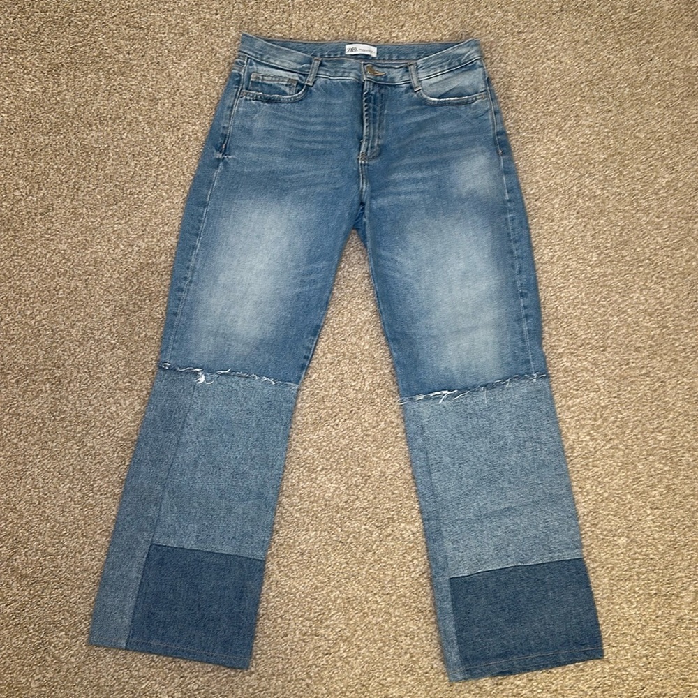 Zara patch denim jeans